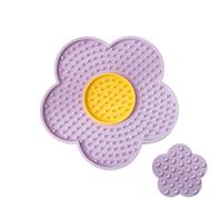 YNPQTDS 15x15cm Tapis À Lécher Chat Tapis À Lécher Chien Fleurs Tampons Le Tapis De Léchage Ventouses Design Silicone Plaques À Lécher pour Animaux De Compagnie pour Bain Entraînement Toilettage Faci