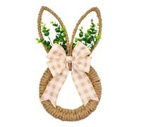YNPQTDS Couronne de Pâques en Forme de Lapin - Guirlande en Forme de Lapin avec nœud Papillon - Couronnes de Pâques pour Porte d'entrée | pour extérieur, intérieur, Maison, fenêtre, Mur, Chambre,