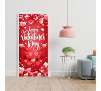 YNPQTDS Couverture de Porte pour la Saint-Valentin | Panneau Décoratif Cœur Romantique,90x180 cm Housse de Porte de Garage pour la Saint-Valentin | pour Décoration d'Intérieur, Garage, Porche, Fêtes