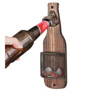 YNPQTDS Décapsuleur mural - Décapsuleur mural avec boîte de récupération de capsules - Ustensile de cuisine en bois et accessoire d'intérieur peu encombrant - Idée cadeau pour femmes, hommes et
