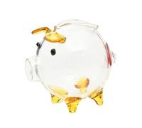 YNPQTDS en Forme de Cochon, en Verre - Boîte d’épargne de pièces,Mini Banque de Change Transparente Adorable, cultive Les Concepts de Gestion financière pour Les garçons Filles