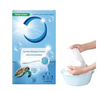 YNPQTDS Feuilles de Lessive | 30 Lingettes détachantes pour vêtements - Parfum & Protection des couleurs pour tissus délicats voyage camping