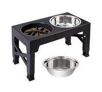 YNPQTDS Gamelles Surélevées pour Chien | Support Réglable À 5 Niveaux | 2 Pièces Gamelle en Acier Inoxydable pour Chien, Mangeoire Anti-Glouton,pour Chiot Chat Alimentation et Boisson Maison