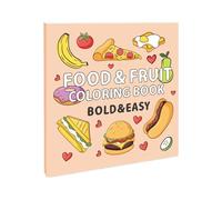 YNPQTDS Livre de Coloriage Nourriture et Snacks - Livre de Coloriage Simple | Cahier de Dessin Cartoon Fruits 40 Feuilles pour Activités Adultes et Famille