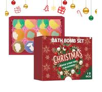 YNPQTDS Lot de 12 balles de bain pour femme - Sels de bain de Noël avec huiles essentielles - Produits de soin parfumés pour enfants, adolescents, filles, spa, hôtel, salle de bain, vapeur, vacances