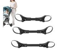 YNPQTDS Lot de 3 raccords pour poussette jumelle - Raccord en acier - Transforme deux poussettes individuelles en poussette double