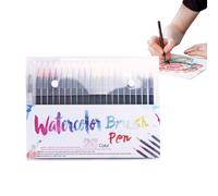 YNPQTDS Lot de stylos aquarelle - Avec crayons aquarelle - Kit d'outils de dessin - Marqueurs pour journal, adultes, école, bricolage, activités pour