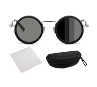 YNPQTDS Lunettes De Soleil Polarisees Rondes A Teinte Reglable | Lunettes De Cyclisme 1-9 Vitesses | À Teinte Réglable Mixte Offrant Une Protection UV400 Pour Le Sport Extérieur Comme La