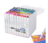 YNPQTDS Marqueurs de couleur - 80 couleurs - Marqueurs créatifs pour livres de coloriage et adultes - Marqueurs à double pointe pour les cours d'art, l'école, la maison, la maternelle, les enseignants