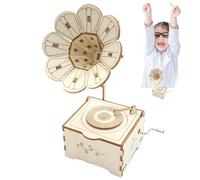 YNPQTDS Modèle de Gramophone en Bois,Puzzle de Gramophone en Bois,Puzzle modèle de Gramophone rétro | Gramophone de Puzzles en Bois 3D pour Adultes et, boîte à Musique rétro pour la décoration