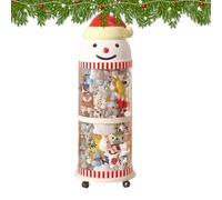 YNPQTDS Organiseur pour animaux en peluche - Seau transparent en forme de bonhomme de neige, bacs de rangement pour animaux en peluche avec roulettes | Pour salle de jeux, chambre d'enfant, chambre à