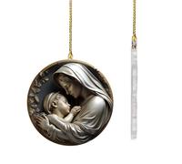 YNPQTDS Ornements De Noël De La Nativité | Pendentif De Fêtes en Acrylique 2D | Décorations De Noël Chrétiennes | pour Maison Jardin Arbre Fêtes Étagère Intérieur de Voiture Poignée de Porte