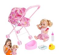 YNPQTDS Poussette de pour, Poussette Jouet | Faire Semblant de Jouer à la,Accessoires de compacts pour avec Poussette, Ensemble de Jeu de crèche pour Anniversaire, fête des, pâques