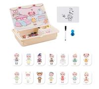 YNPQTDS Puzzles magnétiques avec boîte de Rangement - Jeu éducatif d'attribution - Jeux de Voyage créatifs avec étui de Transport pour à partir de 3 Filles - Jeu de Maternelle - pour et Filles