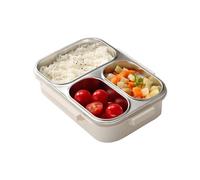 YNPQTDS Récipient à repas pour enfants - Boîte à déjeuner en acier inoxydable, boîte à repas à 3 compartiments pour les voyages pour le travail, la maternelle, le pique-nique, la voiture, l'avion