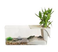 YNPQTDS Réservoir pour tortue - Aquarium multifonction - Terrarium transparent avec zone de prélasse pour nourrir les reptiles, tortues, ermites, crabes, grenouilles, observations quotidiennes