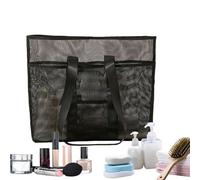 YNPQTDS Sacs de plage pour femmes, sac fourre-tout portable en maille, grande capacité, organisateur de plage, fournitures de voyage multifonctionnelles pour serviette, cosmétiques, maillot de bain