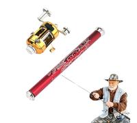 YNPQTDS Stylo Canne à pêche et Moulinet, Canne à pêche télescopique Petite Barre de Poche, équipement de déroulement à, Combinaison de Barres et de moulinets pour Thanksgiving, Noël