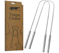 YNR Gratte-langue en acier inoxydable pour adultes - Nettoyeur de langue 100 % métal pour mauvaise haleine et hygiène bucco-dentaire, gratte-langue robuste pour homme et femme (lot de 2)