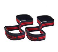 YNR Grip Lot de 2 Sangles d'haltérophilie en Forme de 8, Noir/Rouge.