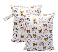 YNR Lot de 2 grands sacs à langer avec fermeture éclair - Réutilisables, humides et secs - Pour bébé - Voyages, voyages, voyages, couches pour tout-petits, natation, fitness