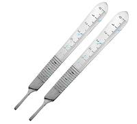 YNR Lot de 2 poignées de scalpel n°3 compatibles avec différentes lames standard - chirurgical, signe, artisanat, fabrication de cartes, podologie, dentaire