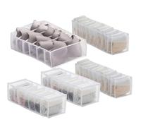 YNR Lot de 5 boîtes de rangement pliables pour vêtements, lavables, portables, pour t-shirts, jupes, jeans, sous-vêtements, pulls, leggings