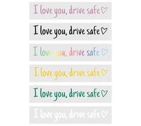 YNR Lot de 6 Autocollant De Rétroviseur Je t'aime, Conduis Prudemment Accessoire De Fenêtre De Voiture Adaptées Aux Rétroviseurs De Voiture