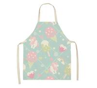 YNR Tablier de cuisine Sweet Dreams,vert menthe pastel avec motif licorne et glace,sangle réglable pour femmes et filles,en toile de coton,tablier de cuisine pour cuisiner et pâtisser