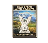 YNRBGDFR Plaque en métal avec inscription « Time Spent with Rabbits is Never Wasted » - 30,5 x 40,6 cm