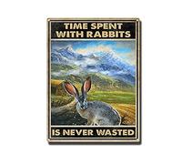 YNRBGDFR Plaque en métal « Time Spent with Rabbits is Never Wasted » - Décoration murale - 30,5 x 40,6 cm