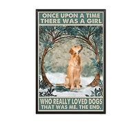 YNRBGDFR Plaque en métal vintage « Once Upon A Time There was A Girl Who Really Loved Dogs Restoring Ancient Ways is Interesting » pour garage, maison, café, bar, ferme, salle de bain, décoration