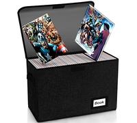 YNSZAS Boîte de rangement pour bandes dessinées 40,1 x 19,8 x 30 cm, pliable, peut contenir 160 à 180 bandes dessinées, étagère robuste (noir)