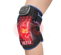 YNTU Genouillère de massage par thérapie par lumière rouge et vibration - Contrôleur rechargeable sans fil, 660 nm et 850 nm - Dispositif chauffant de thérapie par la lumière rouge - pour genou/coude