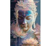 Ynulann Peinture Diamant Zen, 5D DIY Diamant Painting lotus, 70x105cm Diamond-Painting Loisirs Créatifs Adultes, avec Diamond Painting Accessoires, pour Décoration Intérieur Ly-4357