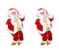 Ynusgeyx 2X Bonnes Nouvelles Décorations de Noël Père Noël Escalade Automatique sur Corde pour D'Intérieur Cadeau de Noël Fenêtre Murale