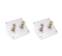 Ynusgeyx 2X Borne de Haut-Parleur Audio 2 Bits, Borne Carrée en Cuivre, Boîtier de Haut-Parleur, Bornier de Câblage, Accessoires 80 X 80 Mm.