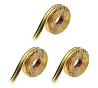 Ynusgeyx 3X Adhésif en PVC pour Bordure de Meuble 5 M, Bande de Protection D'Angle Autocollante Décorative, Bande de Protection Dorée, Autocollants Muraux