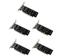 Ynusgeyx 5X Carte D'Extension PCIE 4.0 Double Disque PCIeX16 vers M.2 M-Key NVME SSD, Prend en Charge 4 SSD NVMe M.2 M Key 2280