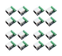 Ynusgeyx Carte de Dérivation de Connecteur de Prise Ethernet RJ45 16 Pièces, Carte de Connecteur 2,54 mm, Terminal Adaptateur Réseau Blindé