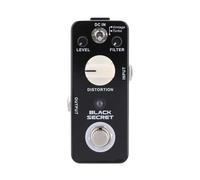 Ynusgeyx Pédale D'Effet de Guitare Électrique Black Secret Mini Distortion, Pédale de Boost, Pédale de Guitare Électrique, True Bypass.