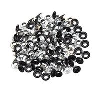 YNuth 100pcs 4mm Oeillets Eyelets Rivets en Métal Couleurs A Choisir DIY Accessoire Scrapbooking (Noir)