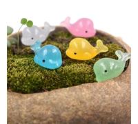 Ynxee Lot de 20 mini baleines lumineuses phosphorescentes pour décoration de jardin en plein air, couleurs mélangées