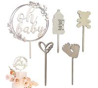 YNYCIPZ Party Supplies,Décorations de gâteau, décorations de gâteau de première Communion, Panneaux décoratifs en Bois pour gâteaux, Cadeaux de Communion (5 pièces)