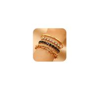YNZGYBY Lot de 4 bracelets superposés dorés scintillants pour femme - Tendance - Avec strass - Bracelet vintage empilable, Large, Zinc, Pas de gemme