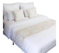 YNZUNMY Chemin de Lit, Chemin de Lit Double Couvre-lit en Flanelle Diamant Chemin en Décoration D'hôtel Drapeau Chambre À Coucher Serviettes De Queue(02,45x180cm 1pcs)