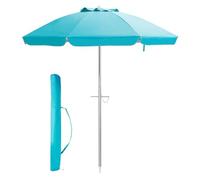 YNZUNMY Parasol Plage, Parasol à Frange Parasol de Plage Portable de 2 m avec Ancre de Sable - Bleu