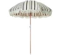 YNZUNMY Parasol Plage, Parasol à Frange Parasols de Plage à Pompons, Style bohème, en Bois, sur Mesure, de Luxe, Portables, 2,4 m, Vintage, avec Franges, for l'extérieur, en Toile(Multi)