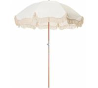 YNZUNMY Parasol Plage, Parasol à Frange Parasols de Plage à Pompons, Style bohème, en Bois, sur Mesure, de Luxe, Portables, 2,4 m, Vintage, avec Franges, for l'extérieur, en Toile(Green2)