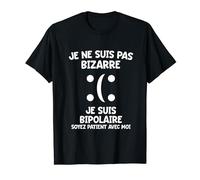 YO Cadeau T-Shirt Bipolaire Noir S Classique Unisex Adulte T-Shirt Caricature Léger